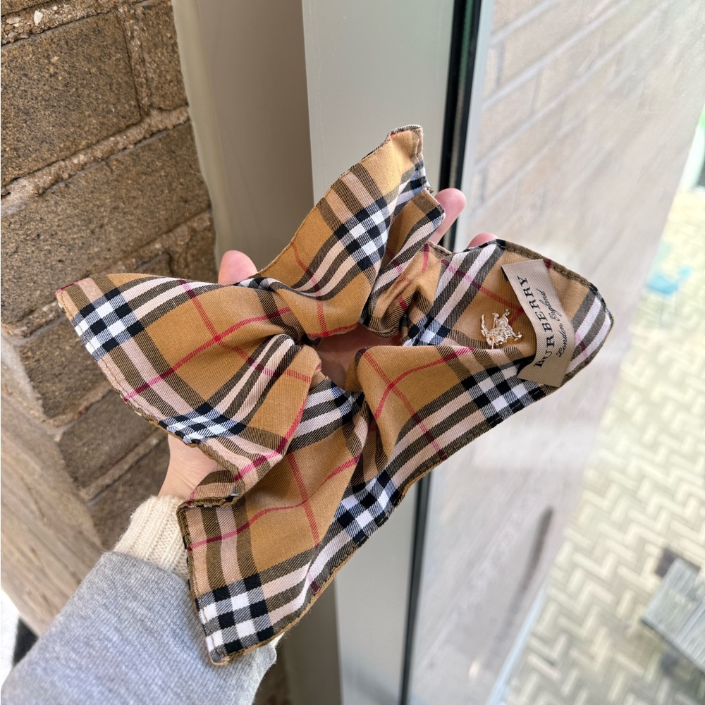 Handmade Burberry Fabric Hair Scrunchies